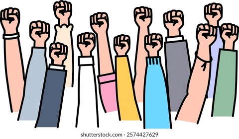 A collective fist raised up
