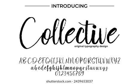 Collective Font Stylish brush painted an uppercase vector letters, alphabet, typeface