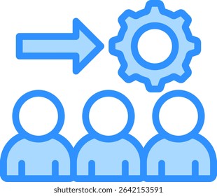 Collective Icon Blue Color Vector Illustration