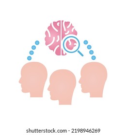 Collective Idea Icon, Brain, Vector Illustration