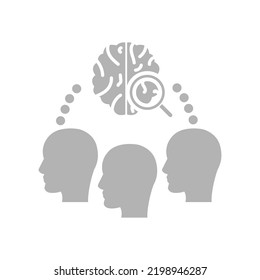 Collective Idea Icon, Brain, Vector Illustration