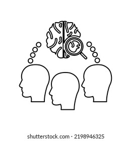 Collective Idea Icon, Brain, Vector Illustration