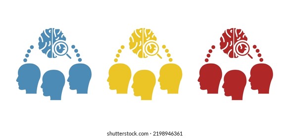 Collective Idea Icon, Brain, Vector Illustration