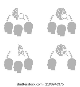 Collective Idea Icon, Brain, Vector Illustration