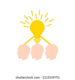 collective idea icon on a white background, vector illustration