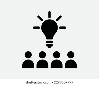 Collective Idea Icon. Team Teamwork Brainstorm Lightbulb Group Collaboration Solution Sign Symbol Artwork Graphic Illustration Clipart Vector Cricut