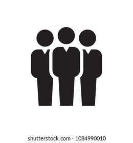 Collective man vector icon. Style is flat graphic black symbol.