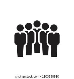 Collective man vector icon. Style is flat graphic black symbol.