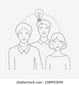 Collective mind icon line element. Vector illustration of collective mind icon line isolated on clean background for your web mobile app logo design.