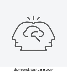 Collective mind icon line symbol. Isolated vector illustration of icon sign concept for your web site mobile app logo UI design.