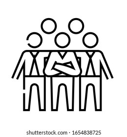 Collective mind line icon, concept sign, outline vector illustration, linear symbol.