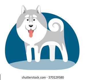 Collective stylized image of a dogs of the northern territories. Vector illustration