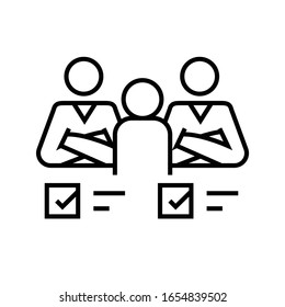 Collective tasks line icon, concept sign, outline vector illustration, linear symbol.