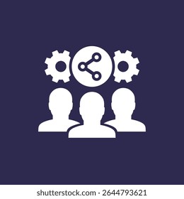 collective work and collaboration icon, vector
