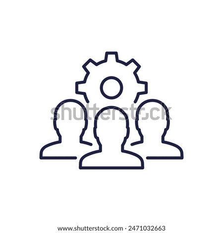 collective work and collaboration line icon on white