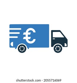 Collector car, euro shipment icon. Simple editable vector illustration.