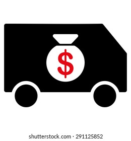Collector Car icon from Commerce Set. Vector style: bicolor flat symbol, intensive red and black colors, rounded angles, white background.