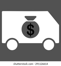 Collector Car icon from Commerce Set. Vector style: bicolor flat symbol, black and white colors, rounded angles, gray background.
