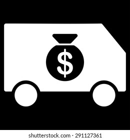 Collector Car icon from Commerce Set. Vector style: flat symbol, white color, rounded angles, black background.