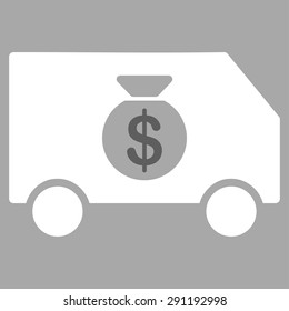 Collector Car icon from Commerce Set. Vector style: bicolor flat symbol, dark gray and white colors, rounded angles, silver background.
