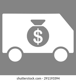 Collector Car icon from Commerce Set. Vector style: flat symbol, white color, rounded angles, gray background.