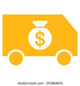 Collector Car icon from Commerce Set. Vector style: flat symbol, yellow color, rounded angles, white background.