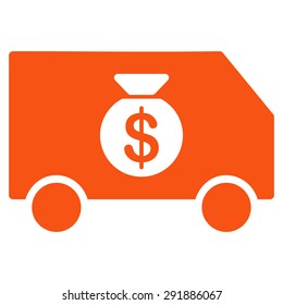 Collector Car icon from Commerce Set. Vector style: flat symbol, orange color, rounded angles, white background.