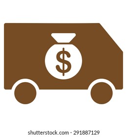Collector Car icon from Commerce Set. Vector style: flat symbol, brown color, rounded angles, white background.