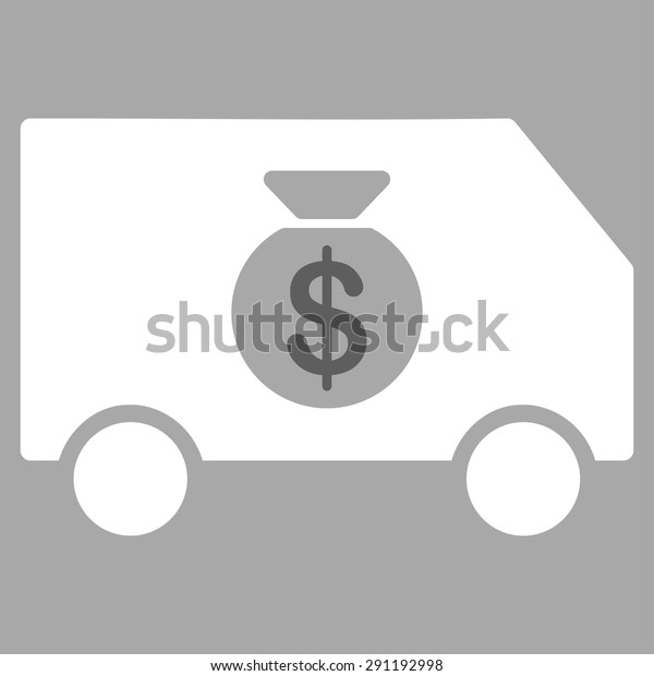 Collector Car icon from Commerce Set. Vector\
style: bicolor flat symbol, dark gray and white colors, rounded\
angles, silver\
background.