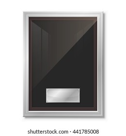 Collector platinum frame on the wall, template design element, Vector illustration