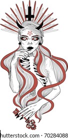 Collector of souls - Demon Girl -Isolated vector illustration - 