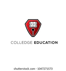Colledge vector logo. Education logo. School badge. Edducation emblem