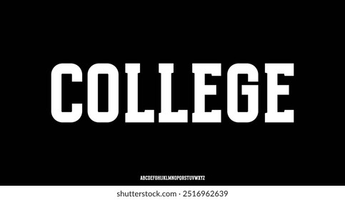 College Abstract font alphabet. Minimal modern urban fonts for logo, brand etc. Typography typeface uppercase and number. vector illustration