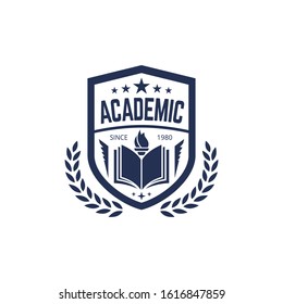 college and academy vintage and retro logo template
