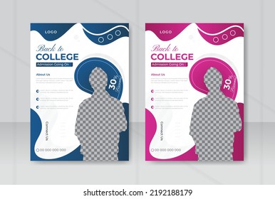 College admission flyer design or promotion business flyer template, a4 size ,magazine ,brochure, annual report,