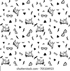 college all over print illustration vector graphic