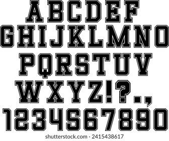 College Alphabet Varsity American Football Soccer Baseball