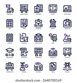 College Application Icon pack for your website, mobile, presentation, and logo design. College Application Icon dual tone design. Vector graphics illustration and editable stroke.