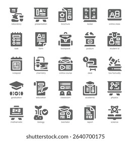 College Application Icon pack for your website, mobile, presentation, and logo design. College Application Icon solid design. Vector graphics illustration and editable stroke.