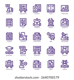 College Application Icon pack for your website, mobile, presentation, and logo design. College Application Icon line basic color design. Vector graphics illustration and editable stroke.