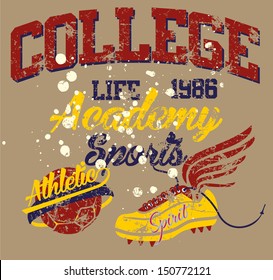 college athletic sports vector art