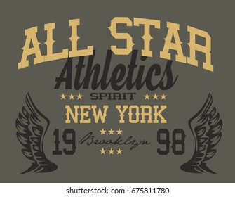 College athletics graphic design vector art