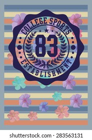 college badge graphic design vector art