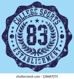 College Badge Vector Art