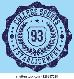 College Badge Vector Art