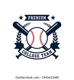 College baseball club emblem badge vector design