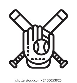 College baseball detailed mixed outline icon