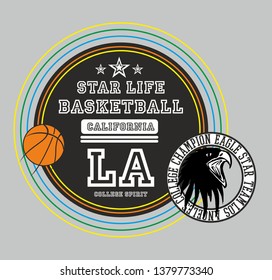 college basketball graphic design vector art