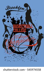 College Basketball graphic design vector art