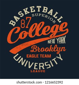 college basketball print 